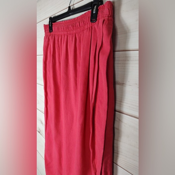 Vtg. Gene Ewing Bis California sun washed red Denim skirt med wrap style Pockets - Picture 8 of 11